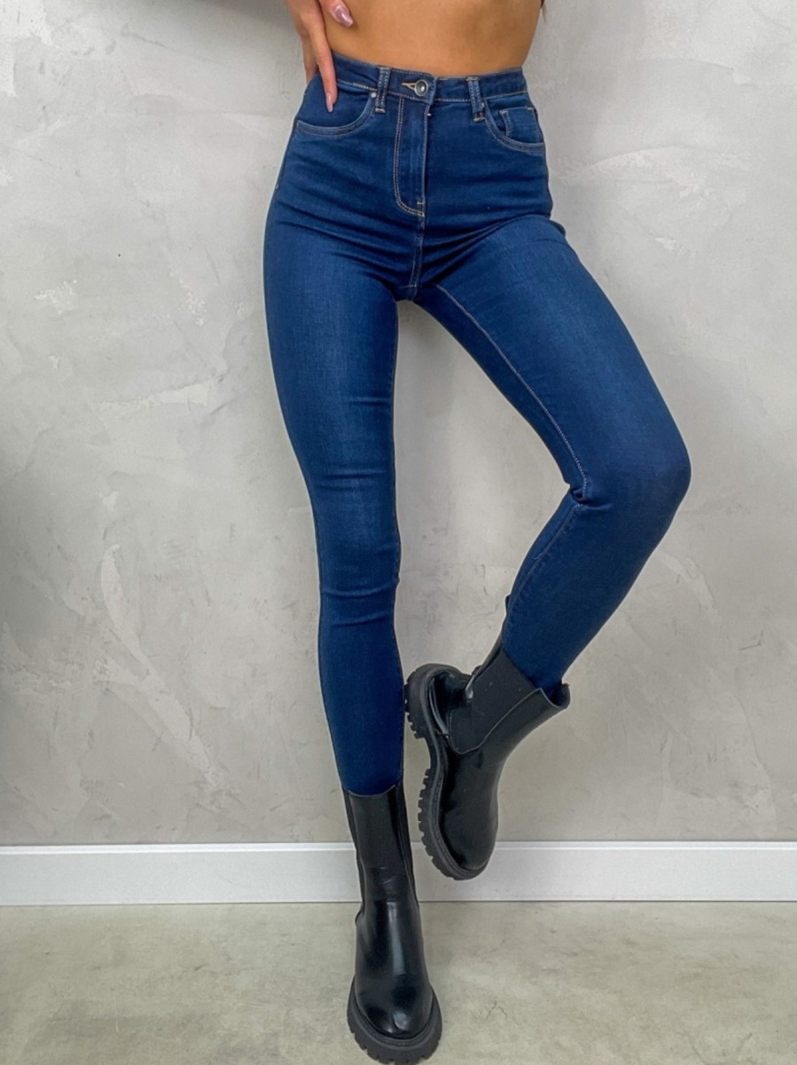 Kategorie leo_romance | Spodnie Klasyczne Ciemny Jeans-Chance